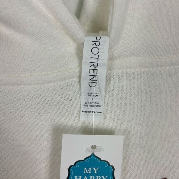 NWT Ivory Howdy Western Graphic Hooded Terry Cloth Pullover Sweatshirt Women's S - Picture 9 of 9